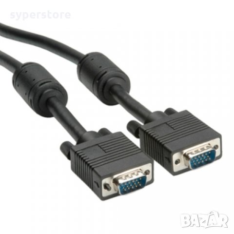 Кабел VGA - VGA 2м, Черен Digital One SP01263 Висококачествен кабел с два феритни филтъра и DDC функ