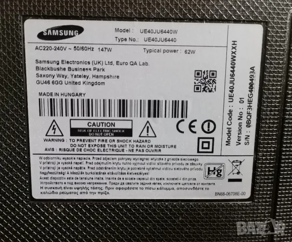 Smart TV Samsung UE40JU6440W на части, снимка 9 - Части и Платки - 49211208