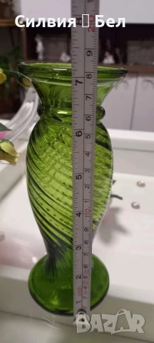 Арт зелено стъкло 💚 , снимка 6 - Антикварни и старинни предмети - 51588381