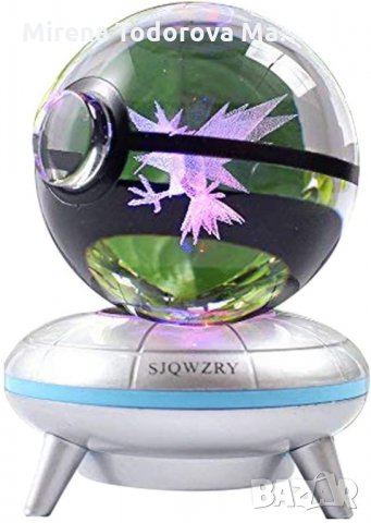3D кристална топка LED pokemon,celebi,Snorlax,kyogre,Vulpix и др., снимка 6 - Настолни лампи - 35244236