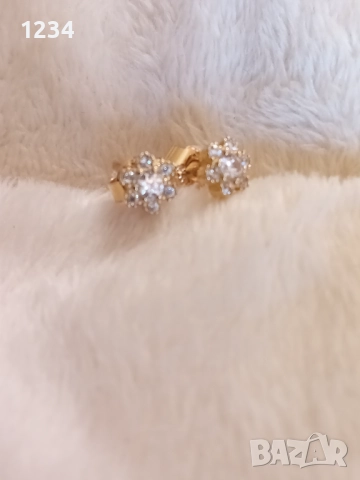 Нови златни обеци с цирконий, снимка 3 - Обеци - 52790685