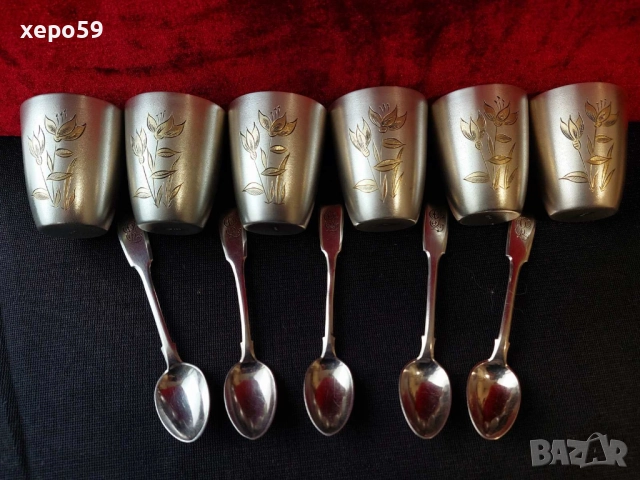 СССР-сребърни 875 чаши с позлата,шест броя/Царска Русия пет лъжички сребро 84-100 лв за брой/, снимка 5 - Чаши - 52350885