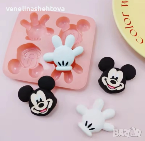 Мики Маус глава ръка силиконов молд форма сапун гипс лед шоколад фондан за декорация на торта 