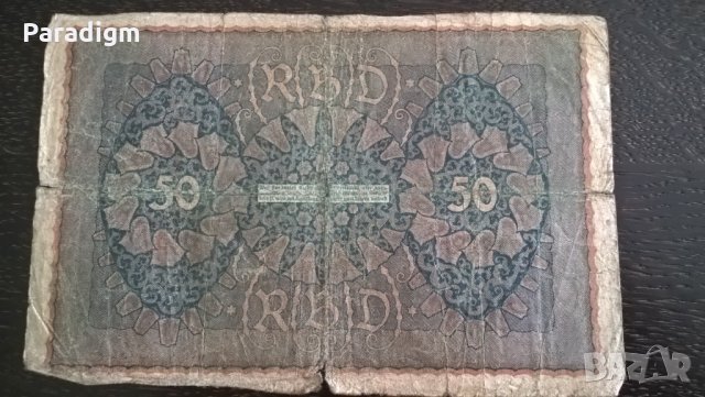 Райх банкнота - Германия - 50 марки | 1919г., снимка 2 - Нумизматика и бонистика - 29329385