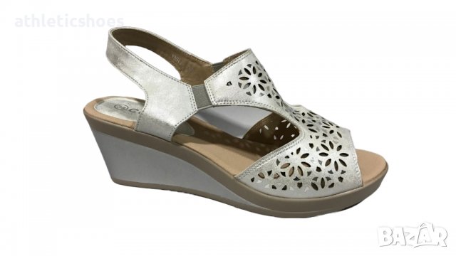 Дамски сандали на палатформа в златно и сребърно, снимка 3 - Сандали - 37083172