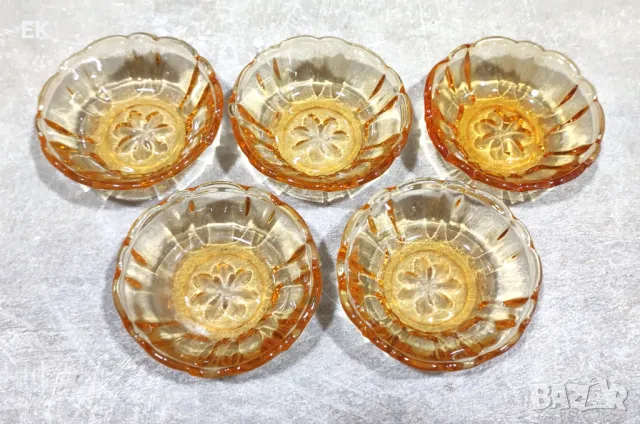 5 стари стъклени купички за сладко, снимка 4 - Прибори за хранене, готвене и сервиране - 49923023