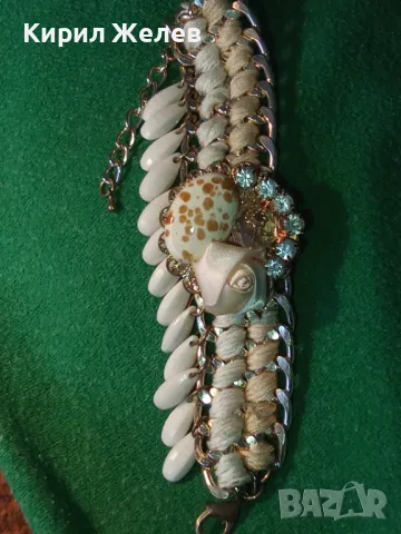 КРАСИВА ЗЛАТИСТА ГРЪНЧ АРТ СТИЛ ГРИВНА ХЕНД - МЕЙД УКРАШЕНИЕ 47411, снимка 10 - Гривни - 47296924