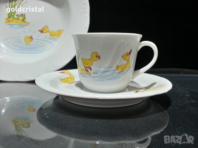 български порцелан детски комплект , снимка 2 - Антикварни и старинни предмети - 52588118