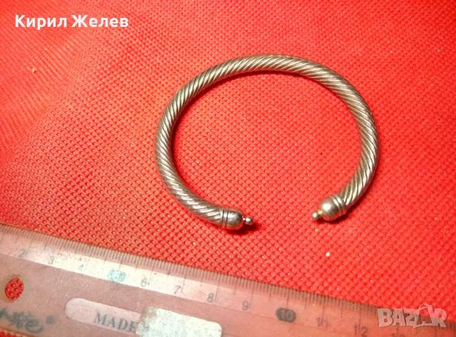 СТИЛНО ОРНАМЕНТИРАНА НИКЕЛИРАНА МЕДНА ГРИВНА Тип ТОРКВА МАЙСТОРСКА РЕТРО ИЗРАБОТКА 47425