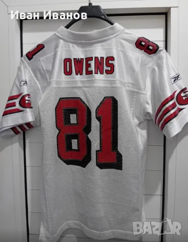 Оригинална фланелка на San Francisco 49ers - Terrell Owens - 2003г., снимка 10 - Други спортове - 48873373
