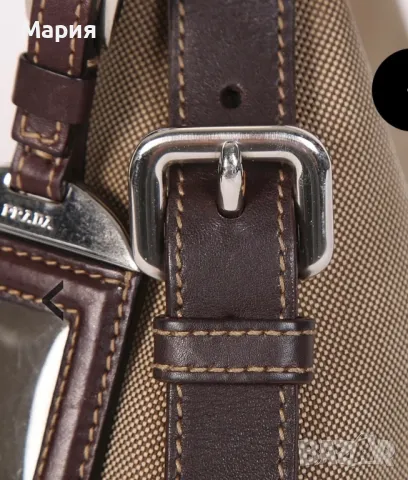 Дизайнерска Prada/Прада канвас чанта от канвас цвят на зелена маслина, снимка 7 - Чанти - 49727027
