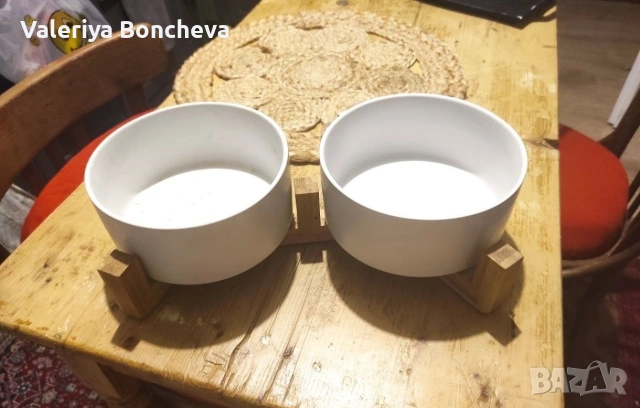 Двойни керамични купички за куче или коте, снимка 3 - Други стоки за дома - 53246311