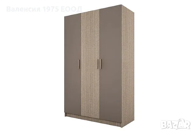 Трикрил гардероб Сити 1002 дъб артисан или комбинация мока/ лате, снимка 6 - Гардероби - 47351613