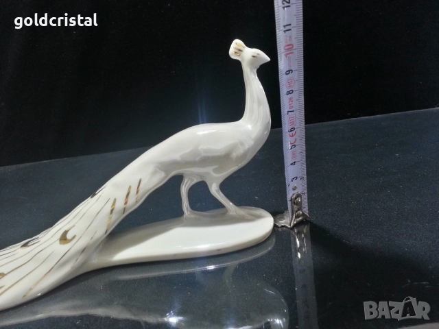 Стар български порцелан фигура паун , снимка 6 - Антикварни и старинни предмети - 36906078