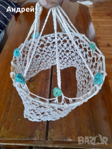 Стар плетен полилей, снимка 3 - Други ценни предмети - 52297799