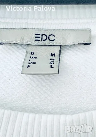 Бял кежуал суитчър органик памук ESPRIT, снимка 4 - Блузи с дълъг ръкав и пуловери - 48366114