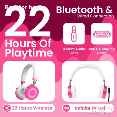 Puro Sound Labs JuniorJam Plus слушалки, снимка 3 - Bluetooth слушалки - 53934039