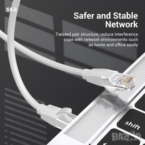 Vention Кабел LAN UTP Cat.6 Patch Cable - 3M Gray - IBEHI, снимка 3 - Кабели и адаптери - 44231619