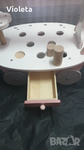 Дървена количка и магазин за сладолед от Polar B, снимка 3 - Играчки за стая - 51543214