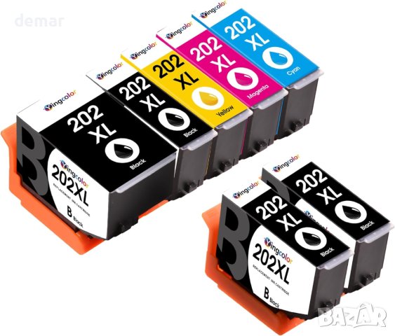 YINGCOLOR 202XL Резервни касети с мастило за Epson 202XL 202 XL, 7 броя, снимка 1 - Консумативи за принтери - 44278834