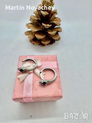 Сребърни обеци с цирконий, снимка 10 - Обеци - 53197629