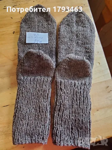 Ръчно плетени мъжки чорапи от вълна, размер 43, снимка 1