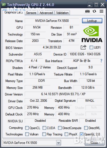 Видео карта NVidia GeForce FX5500 Asus V9520TD 256MB DDR 128bit AGP, снимка 10 - Видеокарти - 42148222