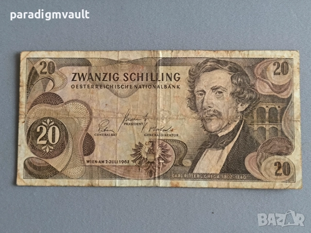 Банкнота - Австрия - 20 шилинга | 1967г.