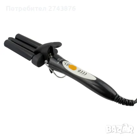 Ретро преса за коса с три тръби с керамично покритие 16 мм  ЕК 3002, снимка 5 - Преси за коса - 34237591