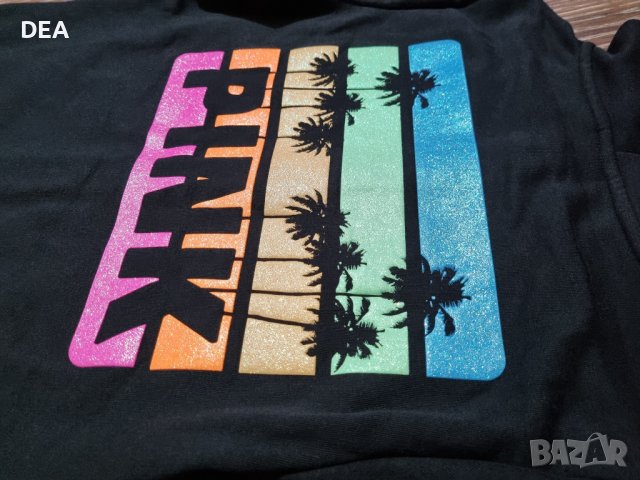 Черен суичър с блестящо лого Victoria's Secret-PINK-65 evro, снимка 6 - Суичъри - 39566506