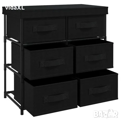 vidaXL Шкаф за съхранение с 6 чекмеджета, 55x29x55 см, черна стомана, снимка 5 - Шкафове - 56147142