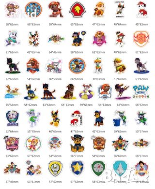 50 бр Пес Патрул Patrol самозалепващи лепенки стикери за украса декор картонена торта ръчна изработк, снимка 4 - Други - 26925561