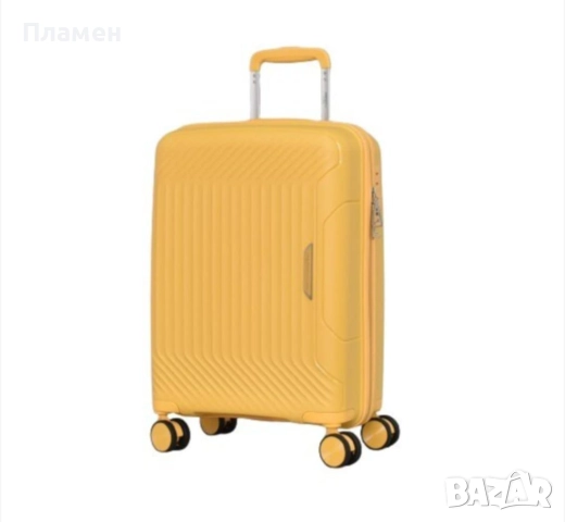 Куфар за ръчен багаж Perfect Line, PP, 20", Жълт, снимка 4 - Куфари - 52680373