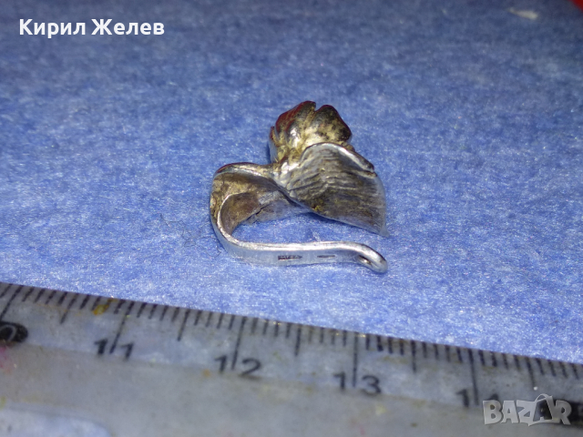 СТАР ФЛОРАЛЕН РУСКИ СРЕБЪРЕН ПЕНДАНТ СРЕБРО 925 РЕБРО БИЖУ ВИСУЛКА с 2 МАРКИРОВКИ РЪЧНА РАБОТА 43225, снимка 13 - Антикварни и старинни предмети - 44664204