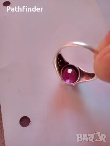 Голям сребърен пръстен с камъни сребро, снимка 5 - Пръстени - 44674278