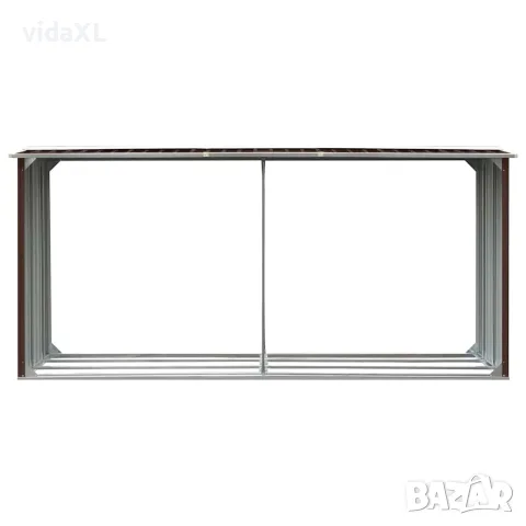 vidaXL Навес за дърва, поцинкована стомана, 330x92x153 см, кафяв, снимка 3 - Дърва за огрев - 56147672