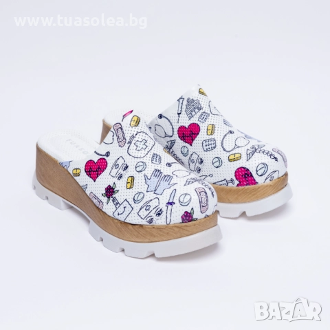 Анатомични чехли на платформа от естествена кожа | Марка Tuasolea, снимка 1