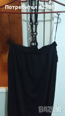 Черна стилна рокля , снимка 4 - Рокли - 47903485