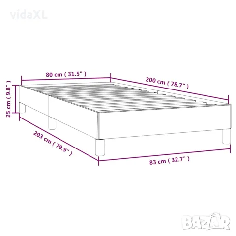 vidaXL Рамка за легло без матрак, Черно, 80x200 см, плат, снимка 9 - Спални и легла - 56147242
