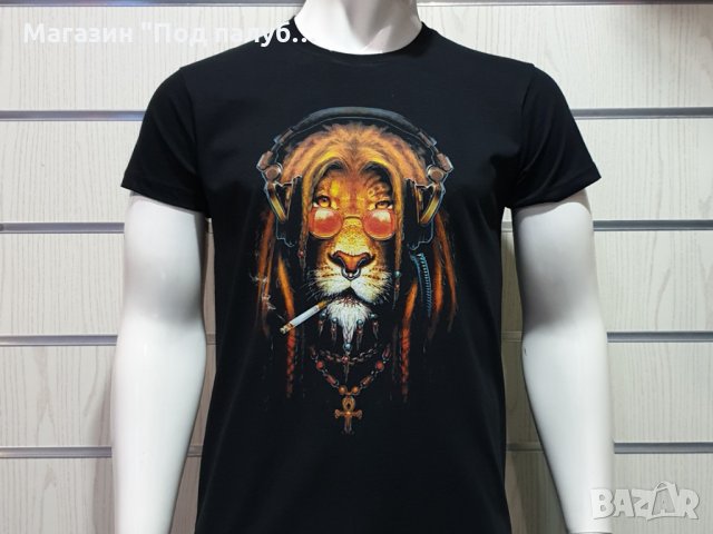 Нова мъжка тениска с дигитален печат Лъв хипи пушач, снимка 8 - Тениски - 30233846
