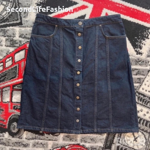 LEE винтидж дънкова пола с копчета размер L, снимка 2 - Поли - 54174686