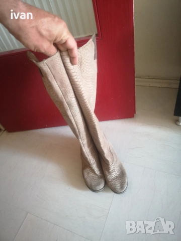 дамски елегантни ботуши змийска естествена кожа 38, снимка 5 - Дамски ботуши - 51895576