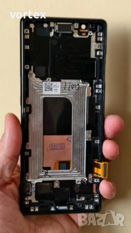 AMOLED оригинален дисплей Sony Xperia 5 с рамка черен, снимка 3 - Резервни части за телефони - 52757053