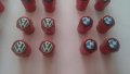 Шестограмни метални червени капачки за вентили винтили с емблеми на кола автомобил мотор джип, снимка 13