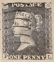 Пощенска марка, пени кралица Виктория. 