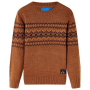 Детски плетен пуловер, коняк, 92（SKU:14489