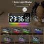Нов Голям цифров часовник RGB цветен будилник Дом Спалня, снимка 3