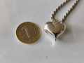 Сребърно колие с медальон сърце 925, снимка 4