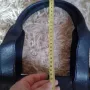 Дамска чанта естествена кожа тъмно синя използвана, снимка 10