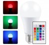 Комплект LED лампа A60, дистанционно управление, E27, 220V, 7W, RGB, снимка 3